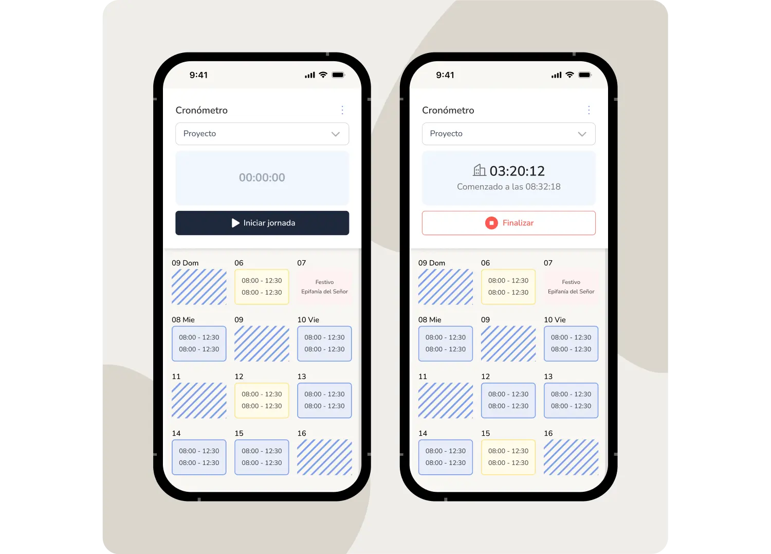 App de turnos y control horario