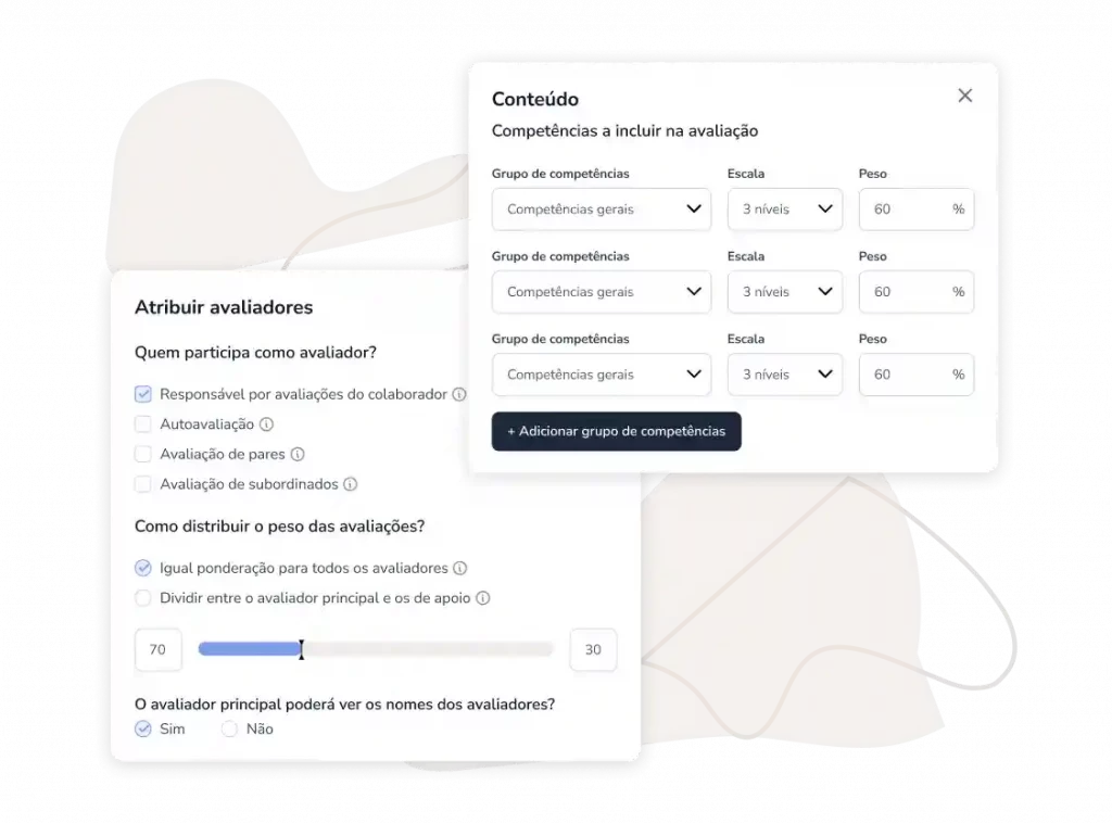 Configuração de avaliadores